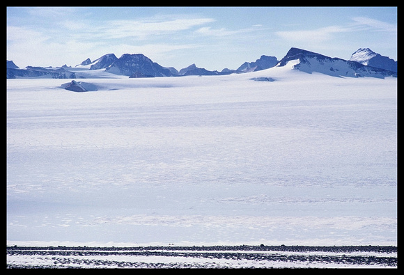 Campsite on the edge of the Scylla Glacier